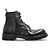 Dolce & Gabbana Black Leather Chunky Ankle Boots
