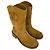 Chanel Interlocking CC Logo Mid-Calf Riding Boots in Camel Suede - view 4