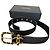 Cintura Chanel in pelle nera con logo CC dorato e catena