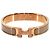 Hermès Bracciale Hermes Clic H PM in Marron Glacé e Oro Rosa
