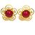 Orecchini a clip Chanel Oro e Rosso