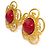Orecchini a clip Chanel Oro e Rosso - vista 3