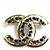 Spilla in pelle nera e oro Chanel