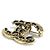 Spilla in pelle nera e oro Chanel - vista 3