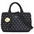 Borsa Prada in rafia nera e off-white