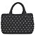 Borsa Prada in rafia nera e off-white - vista 3