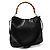 Borsa a tracolla Gucci Bamboo in pelle nera