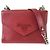 Borsa a tracolla Pochette Prada Saffiano con catena in pelle rossa