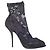 Botines peep-toe de encaje elástico negro Dolce & Gabbana