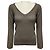 Brunello Cucinelli Taupe Langärmliger V-Ausschnitt-Pullover aus Cashmere- und Seidenstrick mit Pailletten