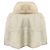 Etro Ivory Rabbit Fur Cape with Fox Fur Collar and Silk Lining - view 3