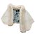 Etro Ivory Rabbit Fur Cape with Fox Fur Collar and Silk Lining - view 5