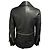 Dsquared2 Motojacke aus schwarzem Lammleder mit Stoffbesatz - Ansicht 3