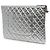 Clutch Chanel Large Quilted Metallic Aged Calfskin Cosmo Charm O Case Argento - vista 2