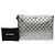 Clutch Chanel Large Quilted Metallic Aged Calfskin Cosmo Charm O Case Argento - vista 6