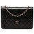 Borsa a spalla Chanel Medium CC Single Flap in pelle d'agnello matelassé nera