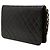 Borsa a spalla Chanel Medium CC Single Flap in pelle d'agnello matelassé nera - vista 2