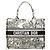 Dior Book Tote Medium aus bestickter Toile de Jouy Canvas Weiß