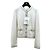 Chanel Kaschmir Cardigan Weiß mit Goldborte Größe 34