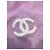 Sciarpa Chanel in cotone rosa con logo ricamato - vista 4