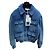 Giacca Chanel in velluto a coste blu a righe con paillettes
