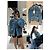 Giacca Chanel in velluto a coste blu a righe con paillettes - vista 6