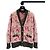 Chanel Cardigan aus Wolle in Rosa mit 3D Blumen