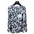 Top de Chanel en seda estampado racing de cuadros blanco y negro