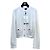 Chanel Cashmere Cardigan Weiß mit gesticktem Logo