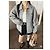 Miu Miu Jacke aus grauer Wolle mit Logo Patch - Ansicht 9