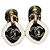 Orecchini Chanel Motivo a scacchi bianco e nero Metallo