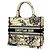 Borsa Tote Christian Dior in tela bianca e nera