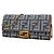 Portafoglio a catena/spalla Fendi Gray Zucca Canvas