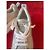 Sneakers Miu Miu in tela argento con zeppa - vista 11