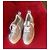 Sneakers Miu Miu in tela argento con zeppa - vista 5