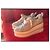 Sneakers Miu Miu in tela argento con zeppa - vista 6