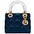 Dior Mini Lady Dior Borsa blu navy seta