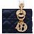 Dior Mini Lady Dior Borsa blu navy seta - vista 2