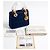 Dior Mini Lady Dior Borsa blu navy seta - vista 3
