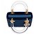 Dior Mini Lady Dior Borsa blu navy seta - vista 8