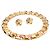 Autre Marque BIJOUX-BURMA Set Collana e Orecchini Cristalli Oro Rosa Marrone