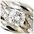 Autre Marque Platin-Ehering mit Diamant - Ansicht 2