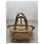 Miu Miu borsa a mano in pelle beige con ciondolo a cuore - vista 7