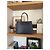 Roseau Longchamp Borsa Tote in Pelle Effetto Canna Croco - Blu - vista 5