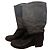 Botas Chanel de cuero negro y gris