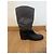 Botas Chanel de cuero negro y gris - vista 3
