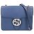 Gucci 510304 Bolsa de Ombro em Couro de Bezerro Grão com Corrente Interlocking G