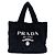 Borsa Tote Prada con logo a placchetta triangolare frontale