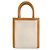Céline Celine Mini Vertical Cabas Bolsa em lona de algodão e couro de bezerro - vista 2