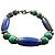 Autre Marque Bracciale in perle Lapis Lazuli e Malachite